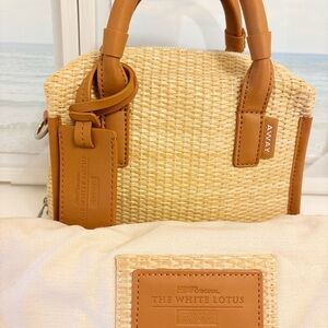 Away + The White Lotus Collaboration Mini Everywhere Straw Tote